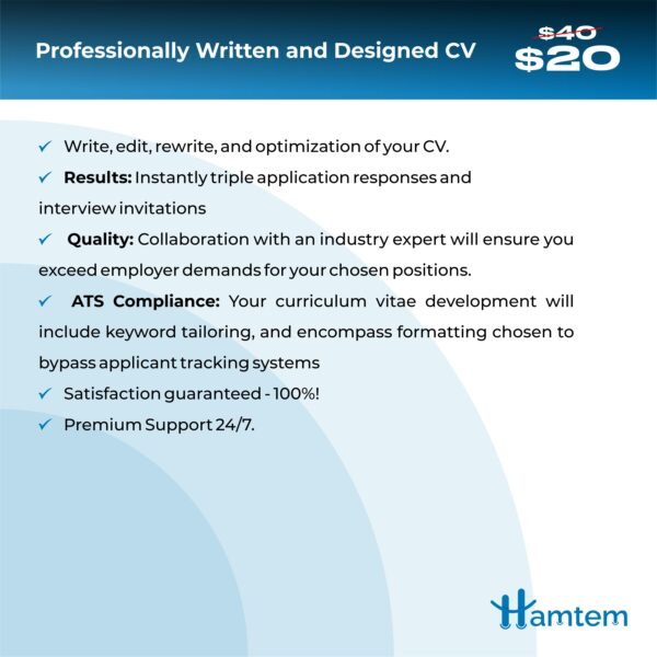 Professionally Written and Designed CV