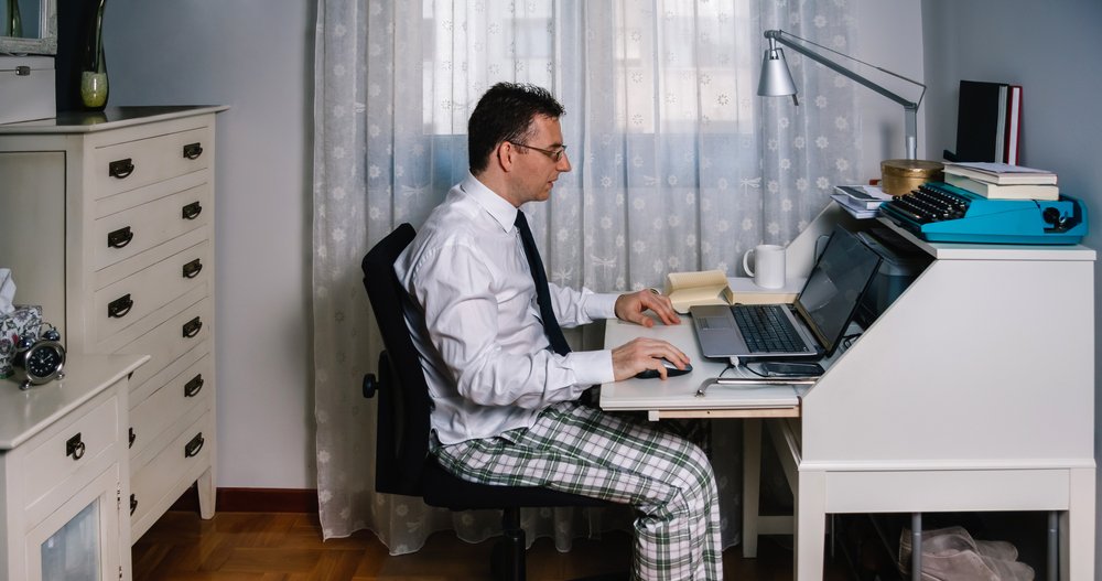 Remote Work Vs. Freelancing: Picture of a man working from home.