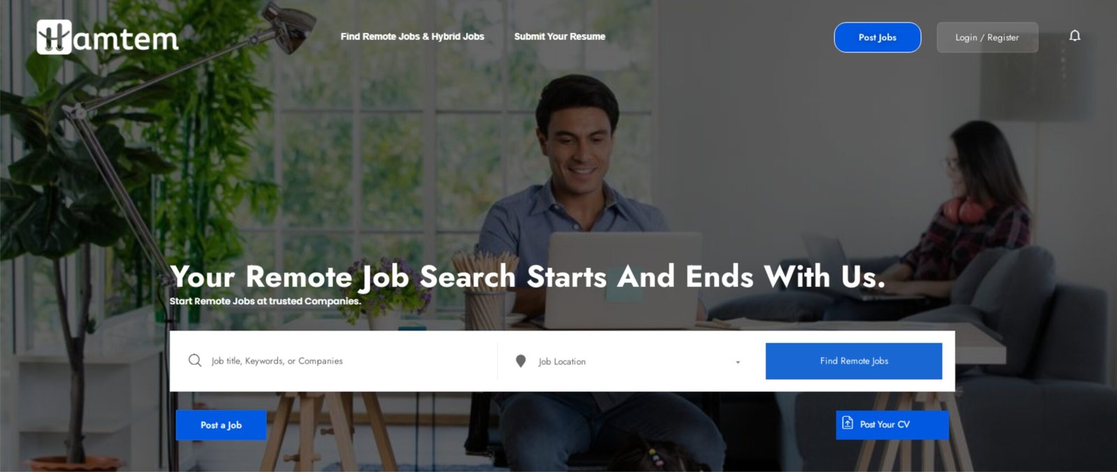 Work from Home Jobs Hiring Immediately: Hamtem home page