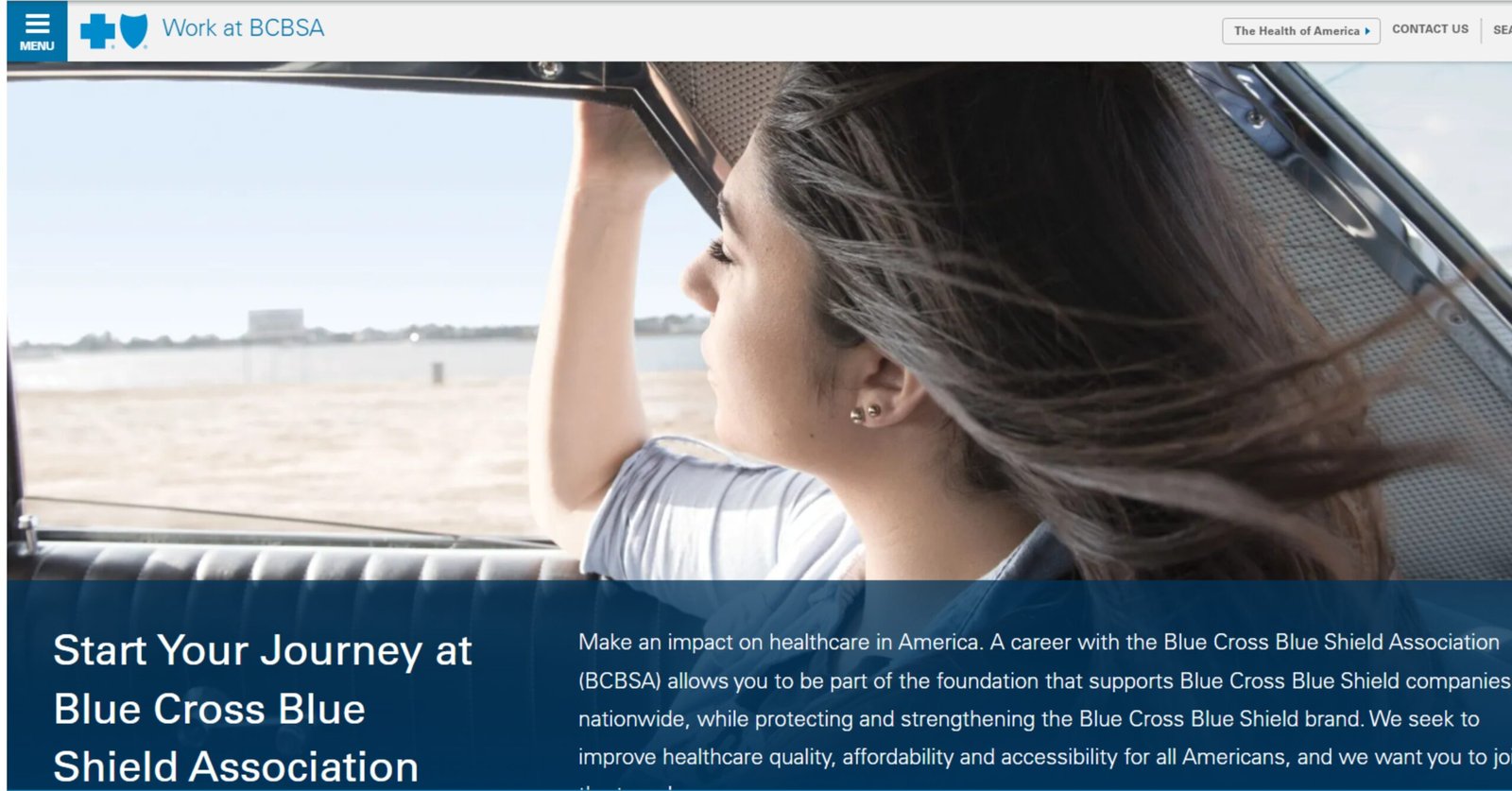 Blue Cross Blue Shield Remote Jobs: A picture showing landing page of BCBS for flexibility and work life balance