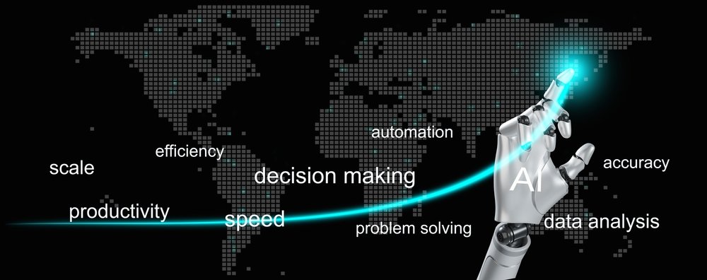 The Role of AI and Automation in Remote Work: AI changes or transforms our world concept.