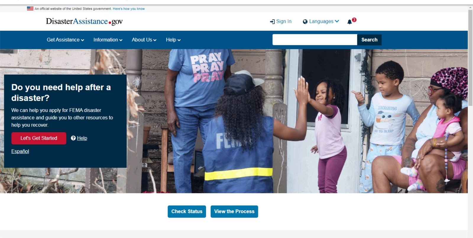 FEMA Remote Jobs: A picture showing the landing of FEMA program for disaster